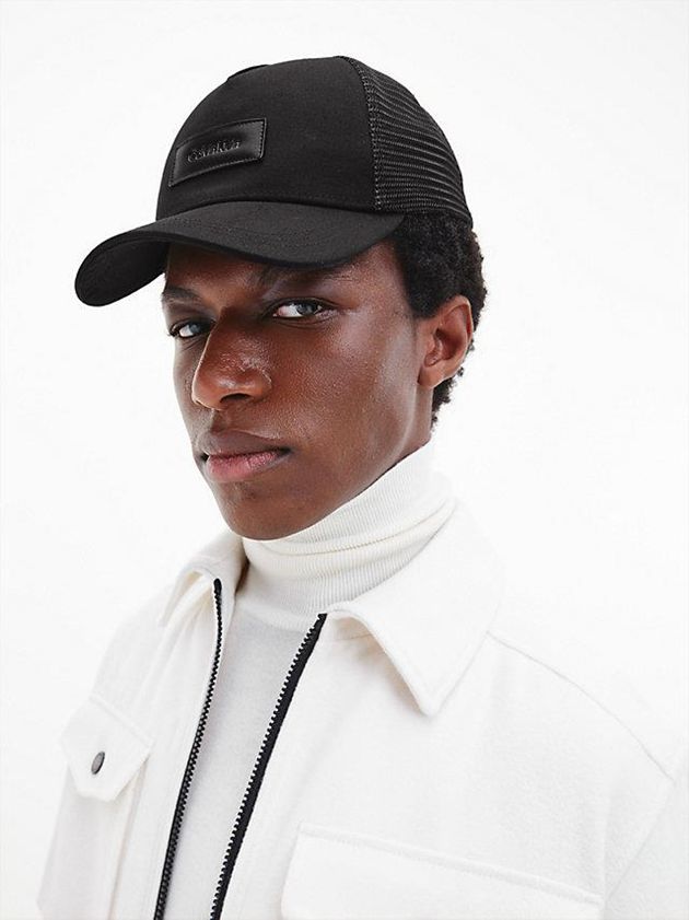Black Calvin Klein Organic Cotton Trucker Men Cap | QBTX-42576