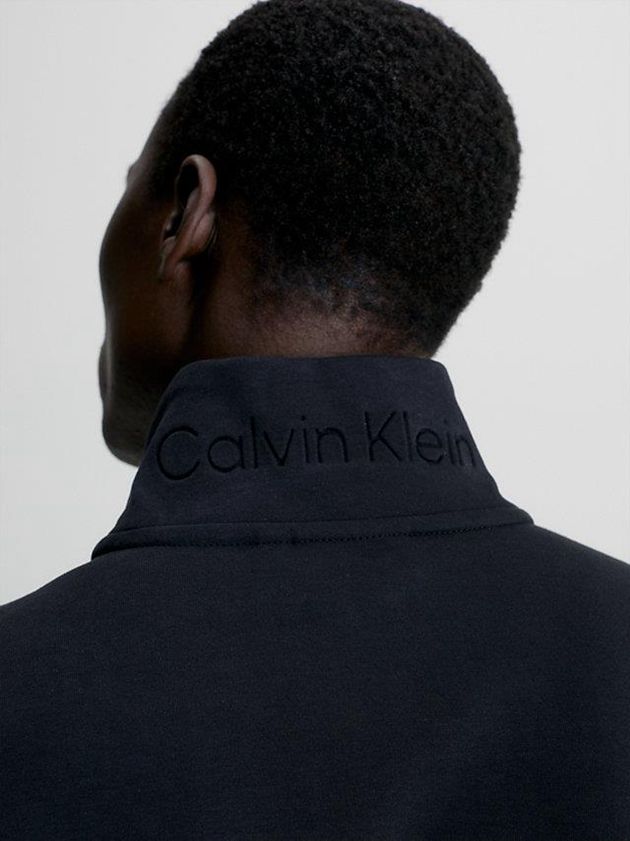 Black Calvin Klein Organic Cotton Zip Men Sweatshirt | VTHL-62793