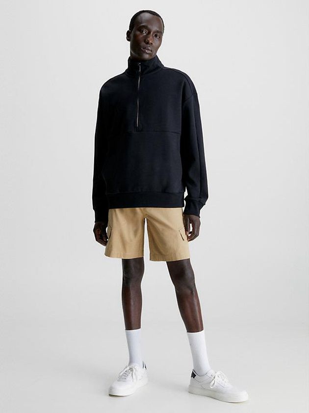 Black Calvin Klein Organic Cotton Zip Men Sweatshirt | VTHL-62793