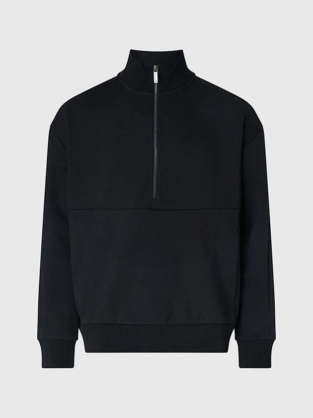 Black Calvin Klein Organic Cotton Zip Men Sweatshirt | VTHL-62793
