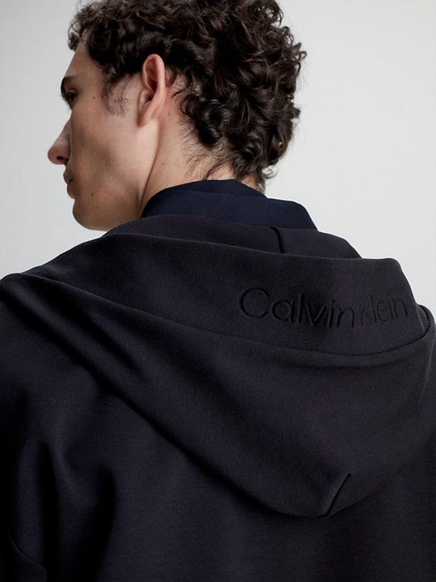 Black Calvin Klein Organic Cotton Zip Up Men Hoodie | GRXT-92745