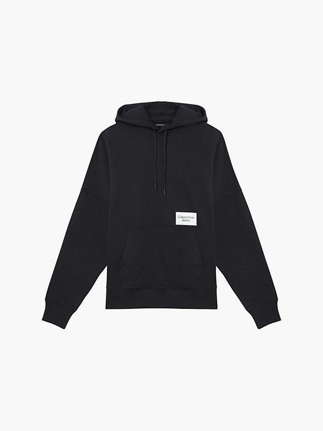 Black Calvin Klein Oversized Back Logo Men Hoodie | TNMB-60394