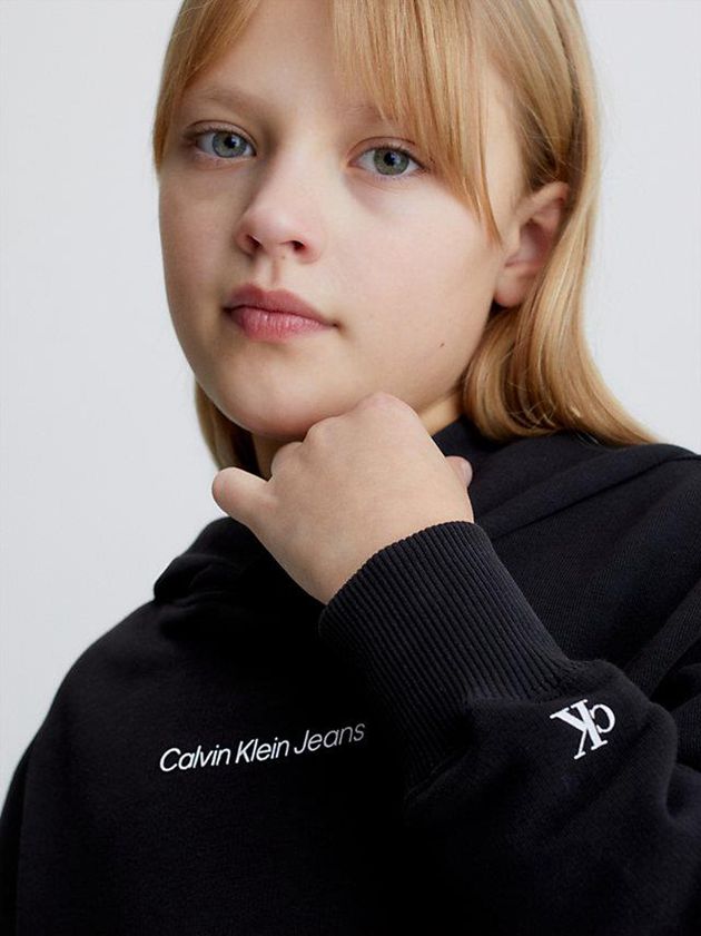 Black Calvin Klein Oversized Girls's Hoodie | QDIP-92073