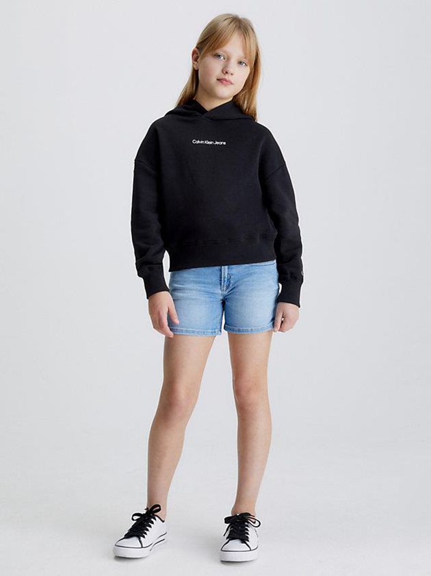Black Calvin Klein Oversized Girls's Hoodie | QDIP-92073