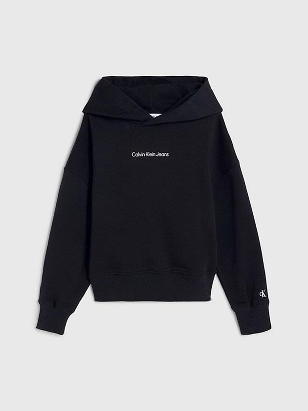 Black Calvin Klein Oversized Girls's Hoodie | QDIP-92073