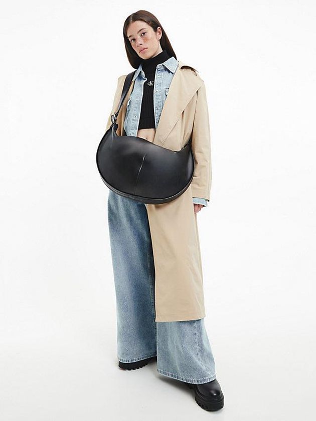 Black Calvin Klein Oversized Hobo Women Bags | FCNI-08746