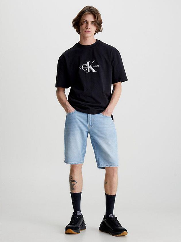 Black Calvin Klein Oversized Monogram Men T-Shirt | WTMU-47629