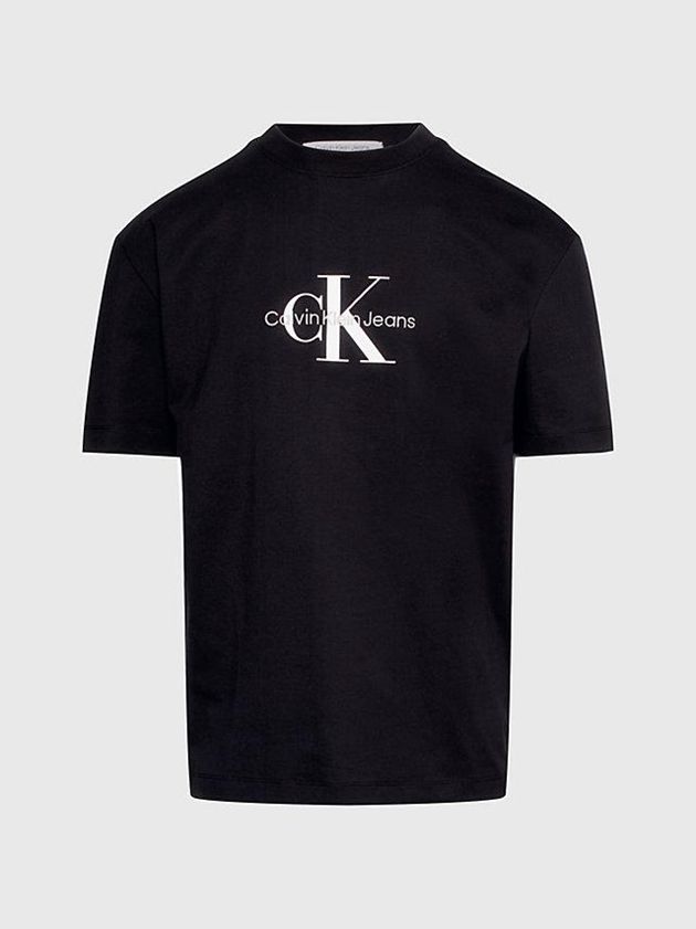 Black Calvin Klein Oversized Monogram Men T-Shirt | WTMU-47629