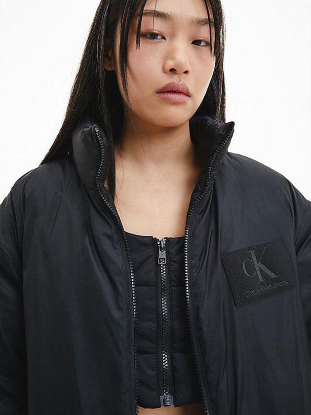Black Calvin Klein Oversized Packable Puffer Women Coat | BVHY-96402