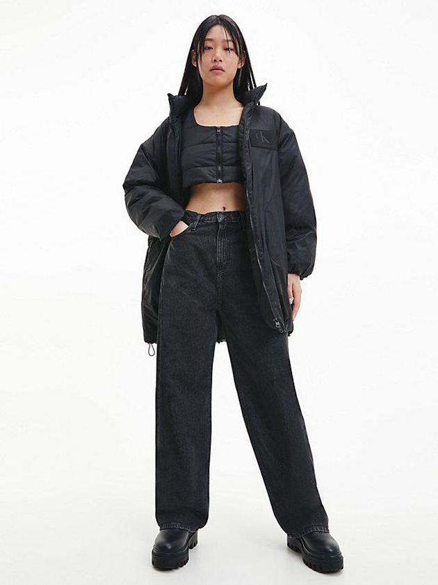 Black Calvin Klein Oversized Packable Puffer Women Coat | BVHY-96402