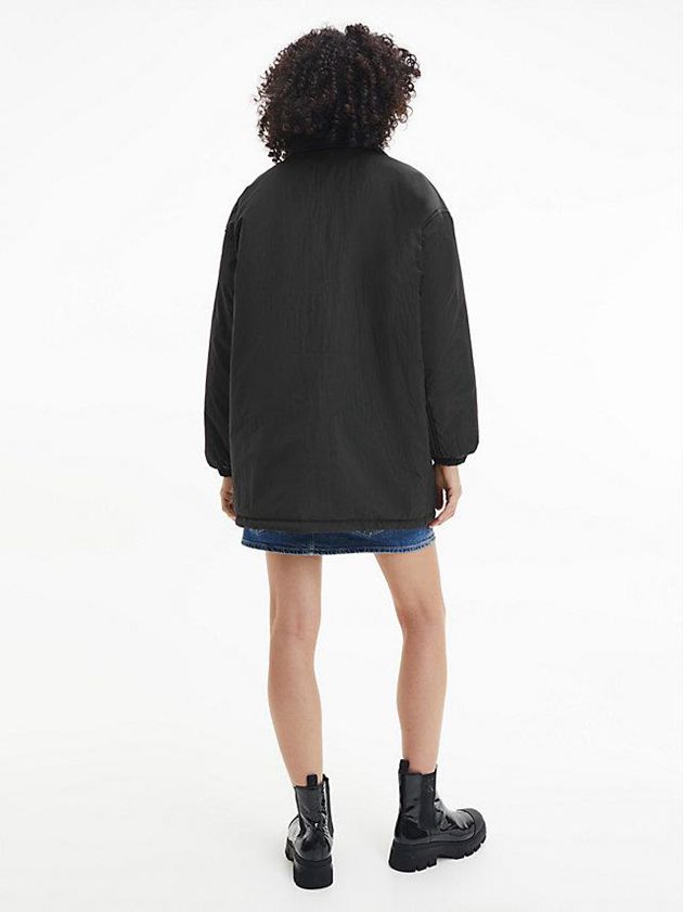 Black Calvin Klein Oversized Padded Coach Women Jacket | IGEA-32510