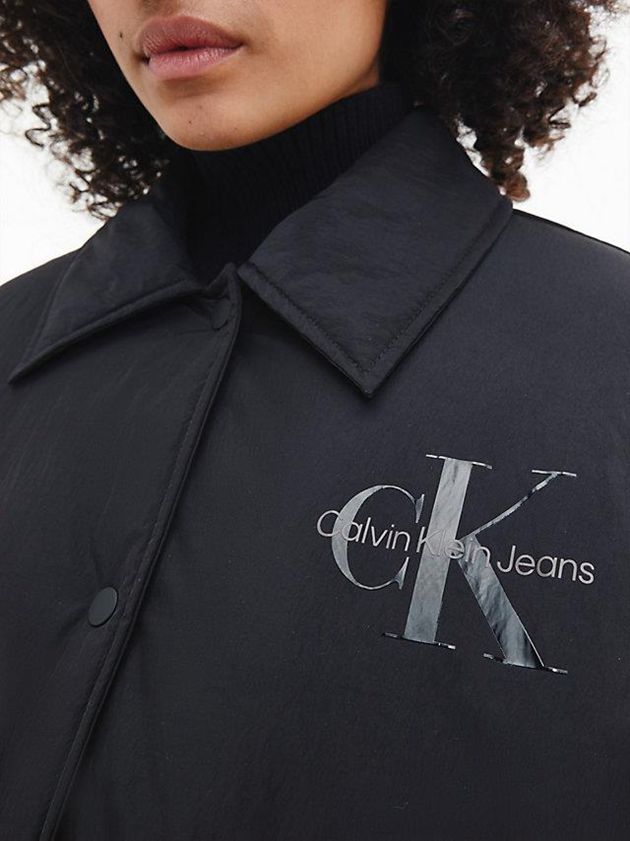 Black Calvin Klein Oversized Padded Coach Women Jacket | IGEA-32510
