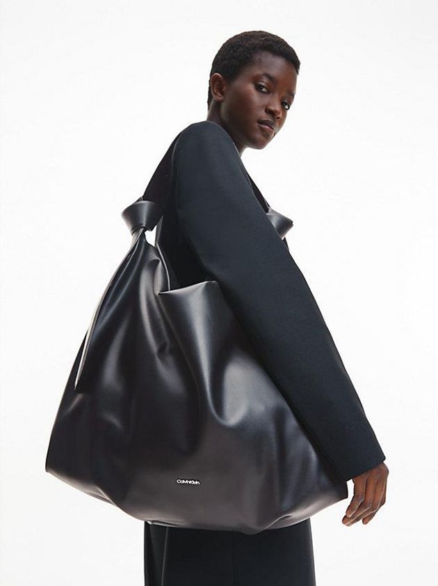 Black Calvin Klein Oversized Recycled Tote Women Bags | DJNL-18723