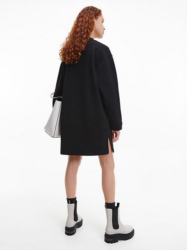 Black Calvin Klein Oversized Sweatshirt Women Dress | NEMK-83647