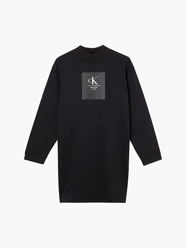 Black Calvin Klein Oversized Sweatshirt Women Dress | NEMK-83647