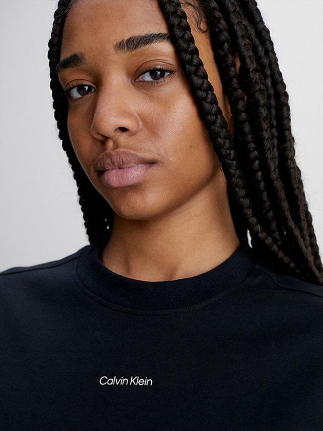 Black Calvin Klein Oversized T-Shirt Women Dress | MAHK-14578