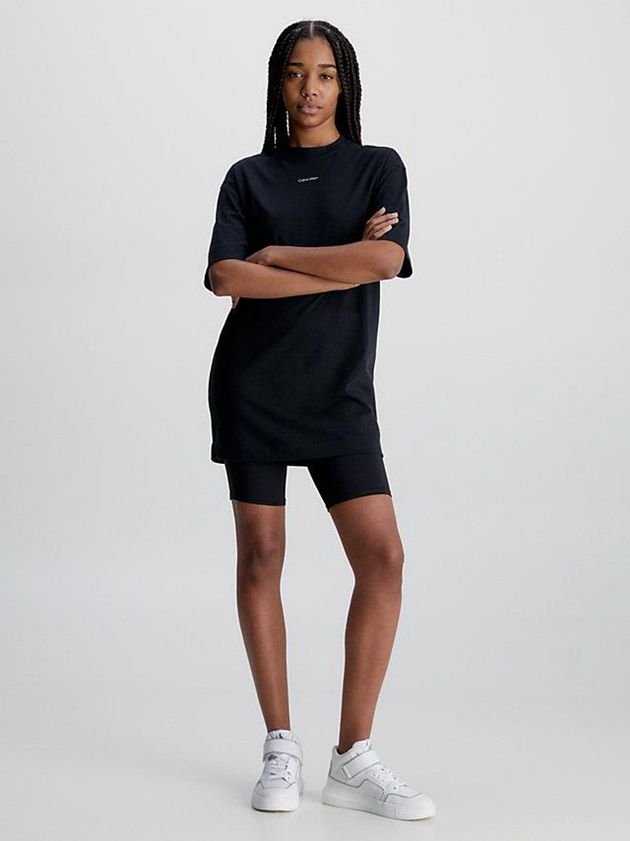 Black Calvin Klein Oversized T-Shirt Women Dress | MAHK-14578