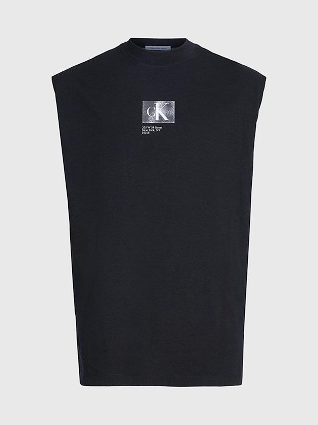 Black Calvin Klein Oversized Tank Men Top | EOYS-95673