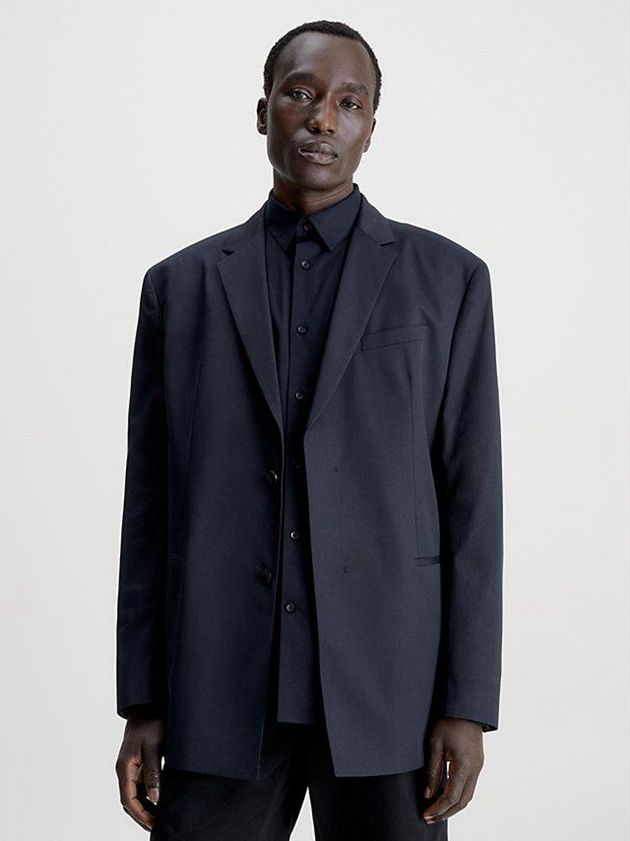 Black Calvin Klein Oversized Unconstructed Men Blazer | UHYJ-40159
