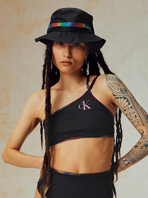 Black Calvin Klein Packable Bucket - Pride Women Cap | DTLE-68235