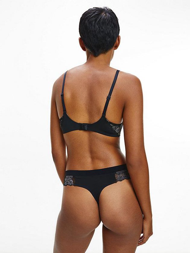 Black Calvin Klein Perfectly Fit Flex Women Thong | WCGL-13092
