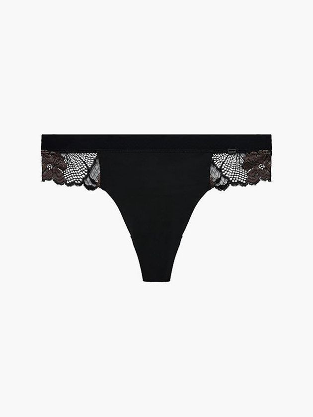 Black Calvin Klein Perfectly Fit Flex Women Thong | WCGL-13092