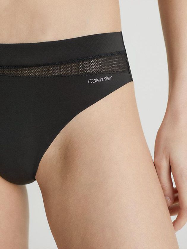 Black Calvin Klein Perfectly Fit Flex Women Thong | DXYR-13509