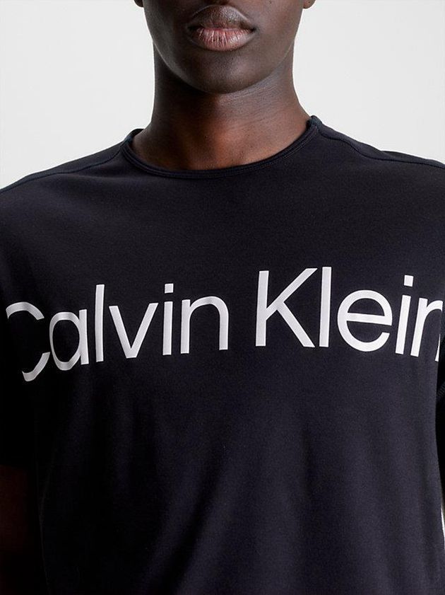 Black Calvin Klein Pique Gym Men T-Shirt | WHQS-04291