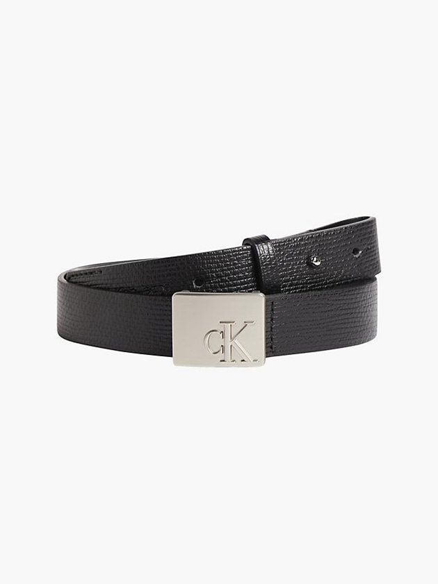 Black Calvin Klein Plaque Buckle Women Belt | WMBZ-74921