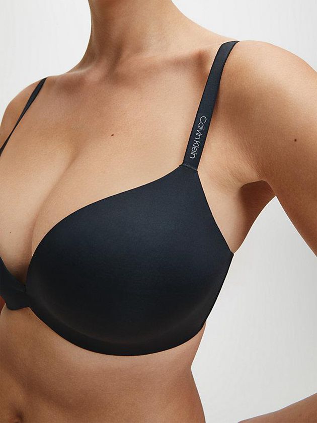 Black Calvin Klein Plunge Push-Up - Calvin Klein Form Women Bra | GMCX-70349