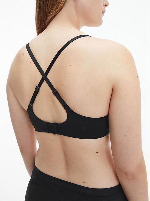 Black Calvin Klein Plunge Push-Up - Calvin Klein Form Women Bra | GMCX-70349