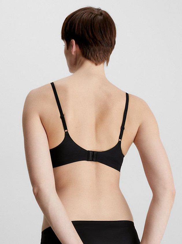 Black Calvin Klein Plunge Push-Up - Liquid Touch Women Bra | TAIZ-75610