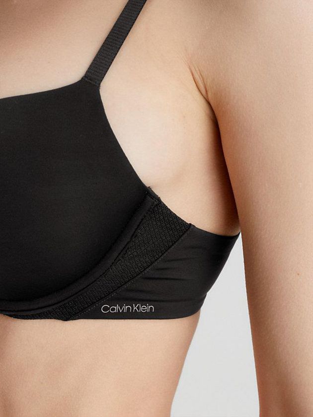 Black Calvin Klein Plunge Push-Up - Perfectly Fit Flex Women Bra | LFZC-49108