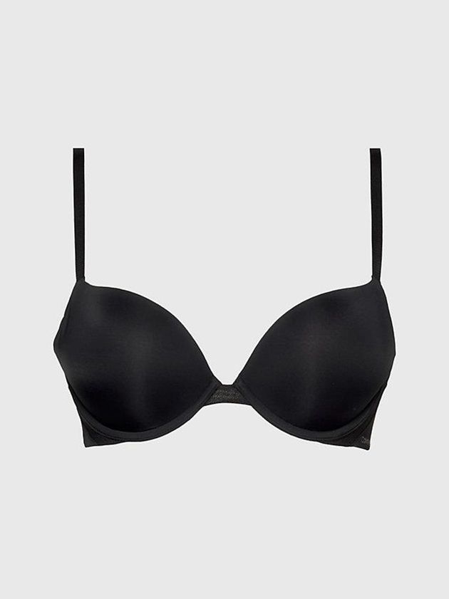 Black Calvin Klein Plunge Push-Up - Perfectly Fit Flex Women Bra | LFZC-49108