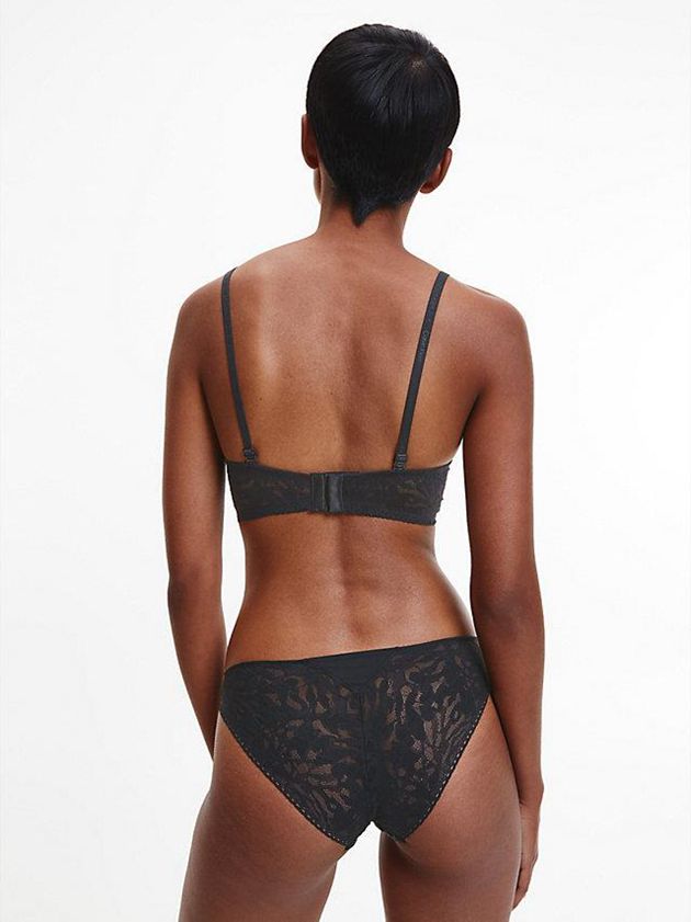 Black Calvin Klein Plunge - Ultra Soft Lace Women Bra | MRNT-01342
