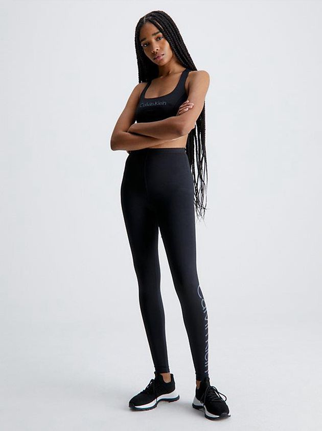Black Calvin Klein Pocket Gym Women Leggings | UYWZ-76018