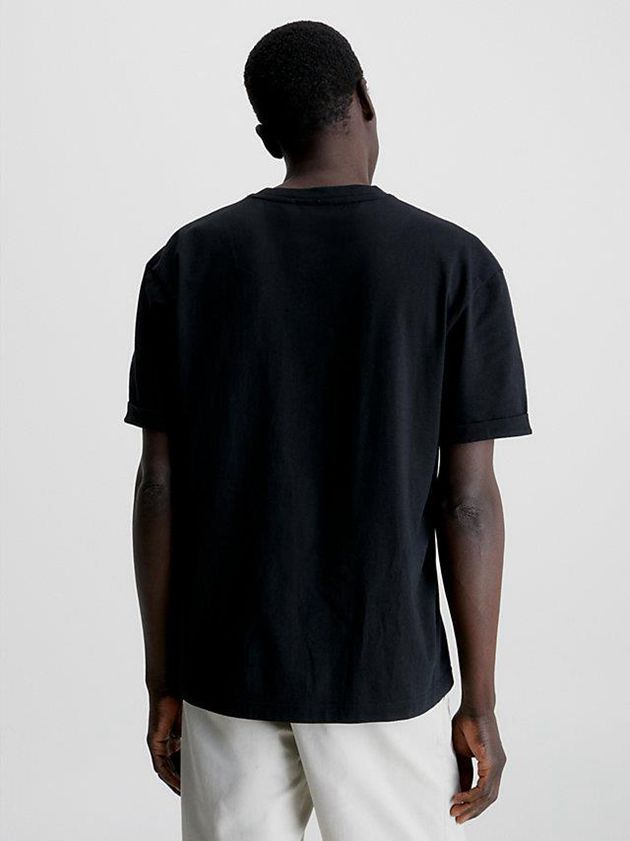 Black Calvin Klein Pocket Men T-Shirt | BOPJ-39041