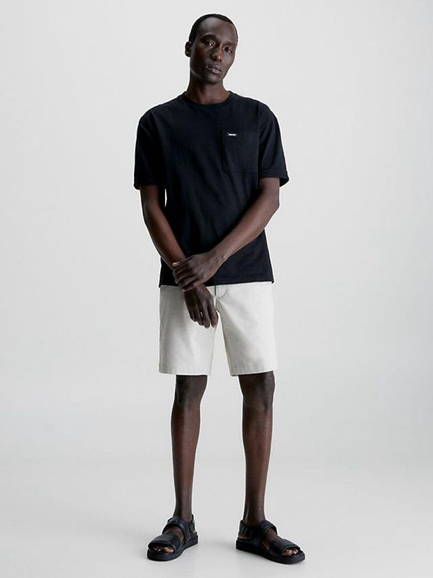 Black Calvin Klein Pocket Men T-Shirt | BOPJ-39041