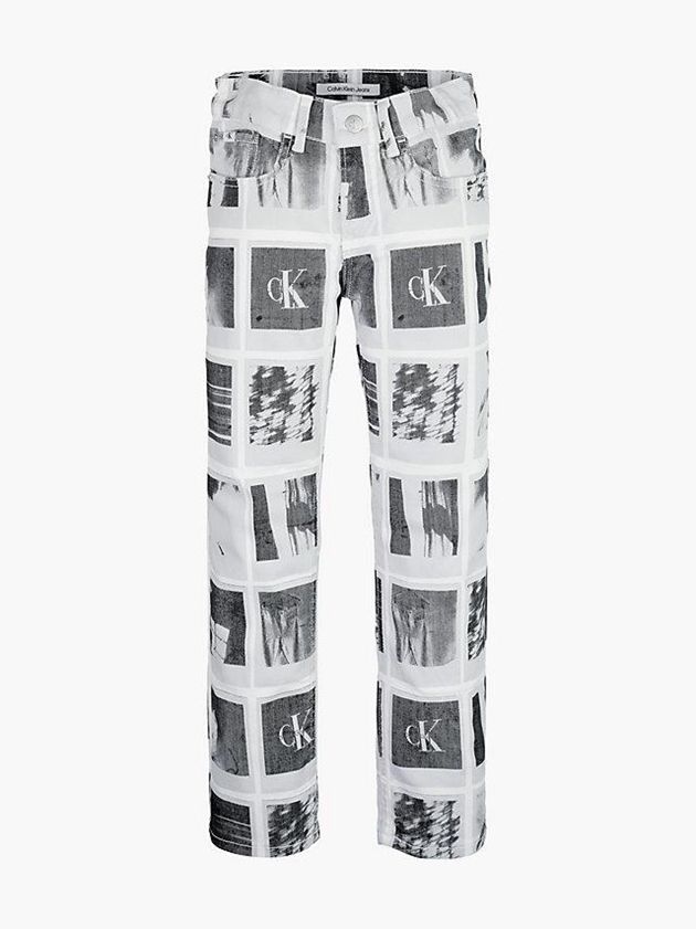 Black Calvin Klein Polaroid Printed Logo Boys's Jeans | BNZE-75864