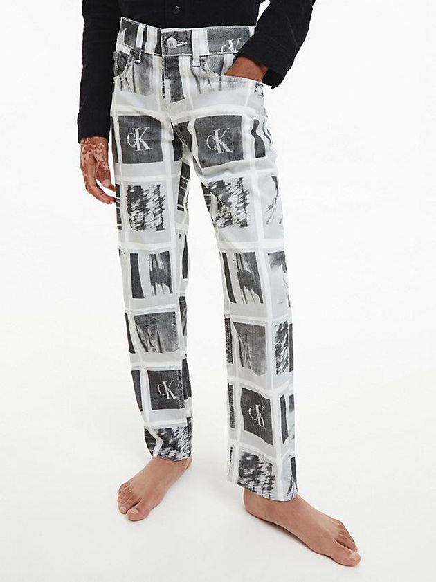 Black Calvin Klein Polaroid Printed Logo Boys\'s Jeans | BNZE-75864