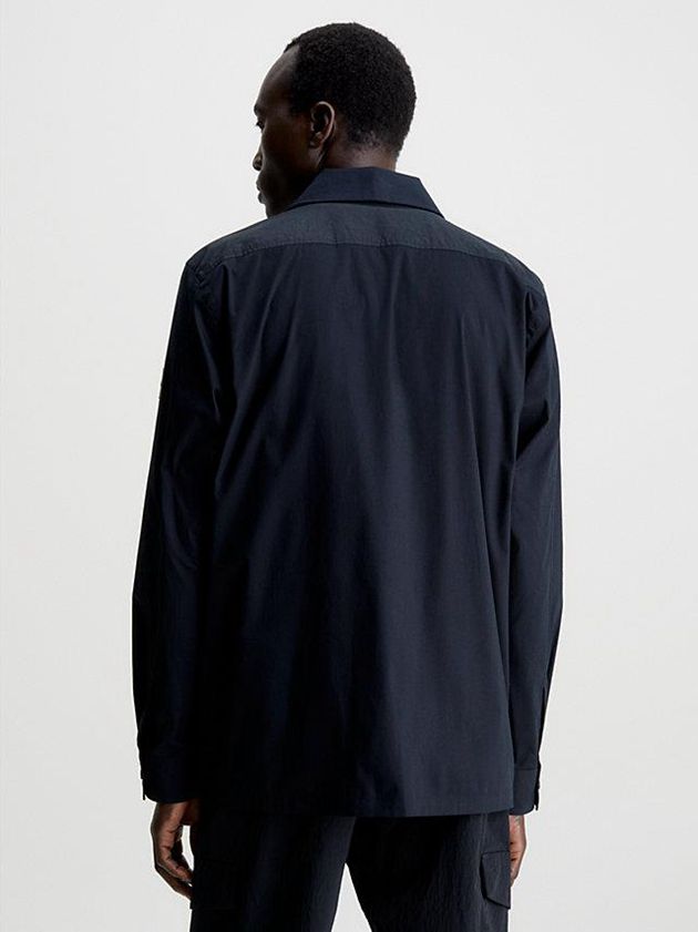 Black Calvin Klein Poplin Stretch Men Shirts | YNPZ-91854