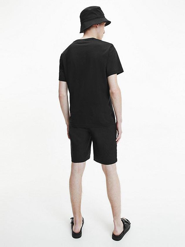 Black Calvin Klein Premium Cotton Men T-Shirt | EIPO-89745