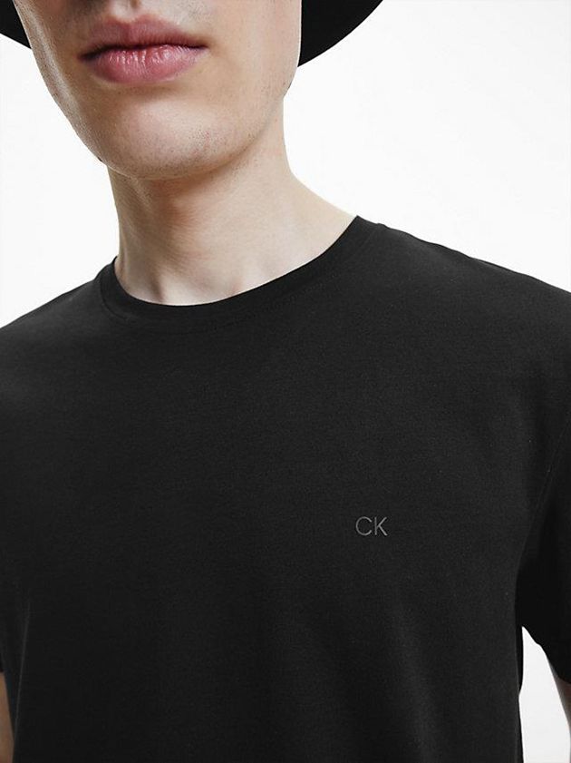 Black Calvin Klein Premium Cotton Men T-Shirt | EIPO-89745