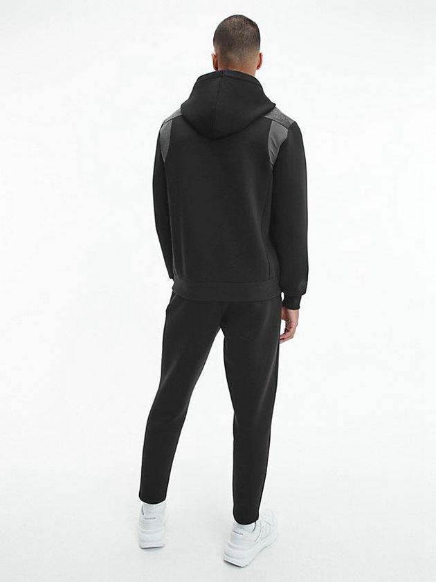 Black Calvin Klein Printed Logo Men Hoodie | GKYP-83614