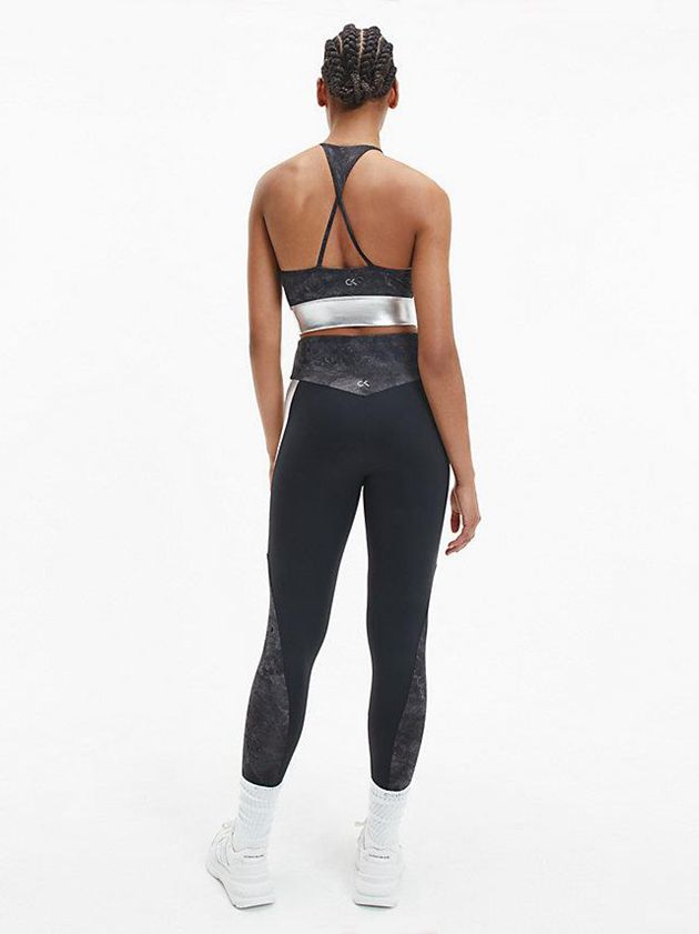 Black Calvin Klein Printed Low Support Sports Women Bra | VGRT-51923