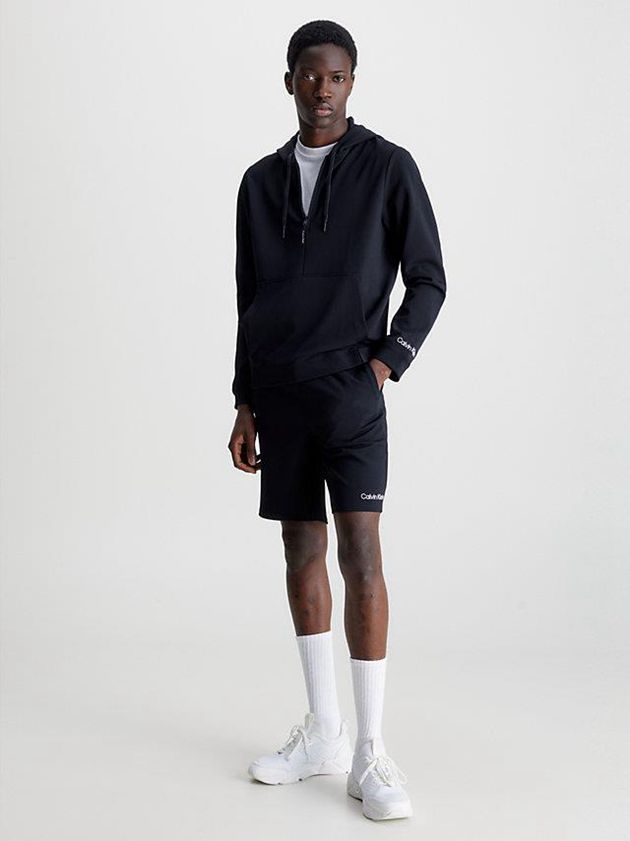 Black Calvin Klein Pullover Men Hoodie | IJUF-34582