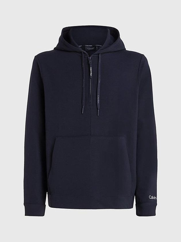 Black Calvin Klein Pullover Men Hoodie | IJUF-34582