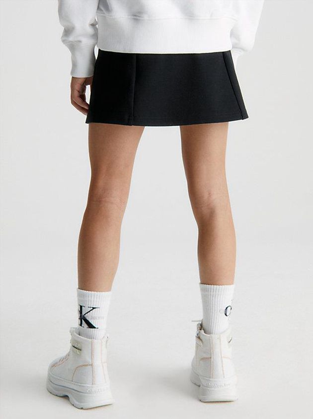 Black Calvin Klein Punto Milano Logo Girls's Skirt | LEPO-34507
