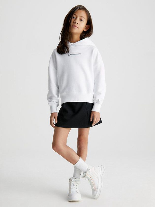 Black Calvin Klein Punto Milano Logo Girls's Skirt | LEPO-34507