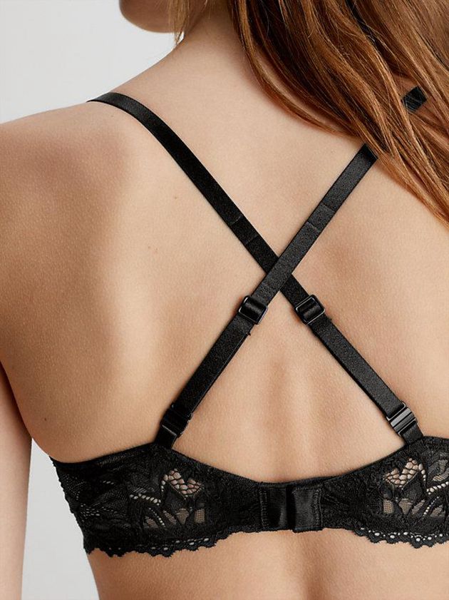 Black Calvin Klein Push-Up T-Shirt - Seductive Comfort Women Bra | LKRQ-43685